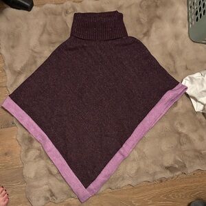 Ann Taylor Plum and Lilac Sweater Poncho